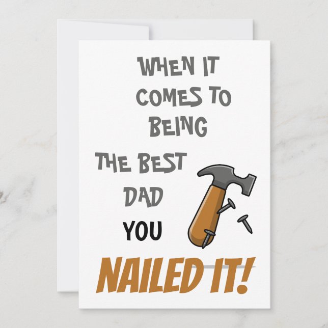 Best dad nailed it hammer happy Father's Day card  (Front)