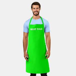 Best Dad neon green & white modern typography cool Apron