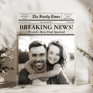Best Dad Newspaper Custom Photo Acrylic Sign