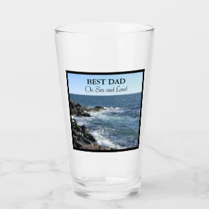 Best Dad On Sea and Land Blue Atlantic Ocean Cute Glass