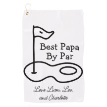 Best Dad Papa By Par Golf Towel, Golf Gifts Dad