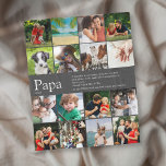 Best Dad Papa Ever Definition Photo Collage Grey Fleece Blanket<br><div class="desc">Personalise with 16 favourite photos and personalized text for your special dad or papa to create a unique gift for Farther's day, birthdays, Christmas or any day you want to show how much he means to you. A perfect way to show him how amazing he is every day. Designed by...</div>