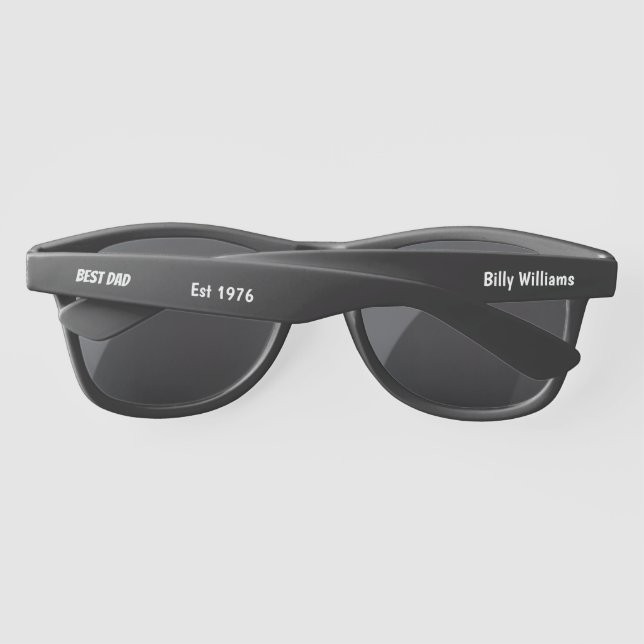 Best Dad - Personalize Black Sunglasses (Back)