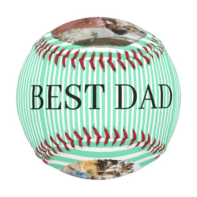 Best Dad Personalized 3 Photo Baseball (Back)