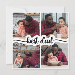 Best Dad Personalized 4 Photo Collage Card