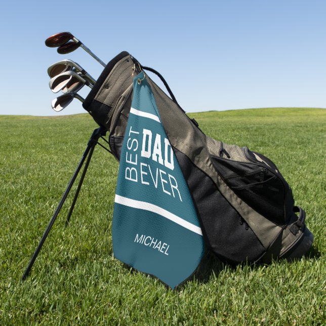Best Dad Personalized Golf Towel (Green)
