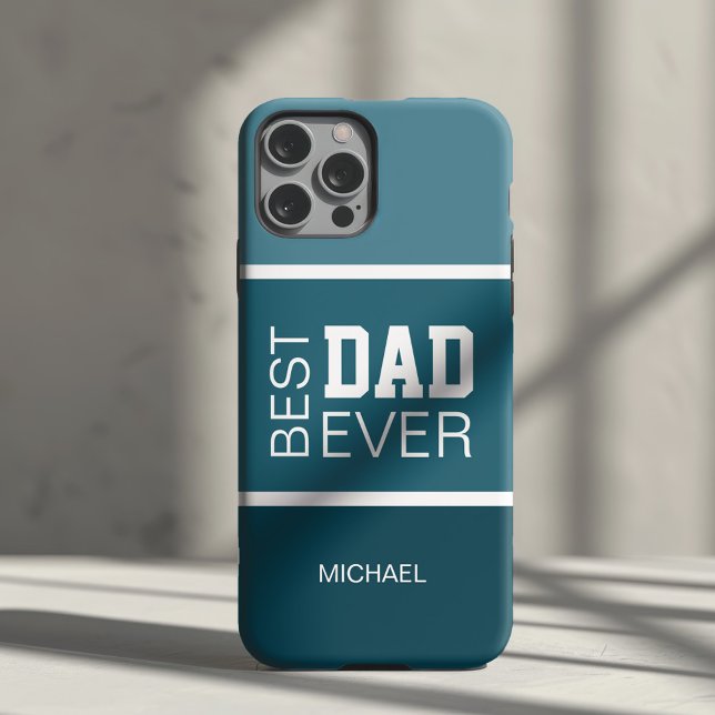 Best Dad Personalized iPhone Case (Create your own Best Dad Ever Personalized Name iPhone Case by MINTIC DESIGN STUDIO)