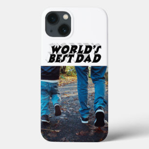 Best Dad photo black 3d text iPhone 13 Case
