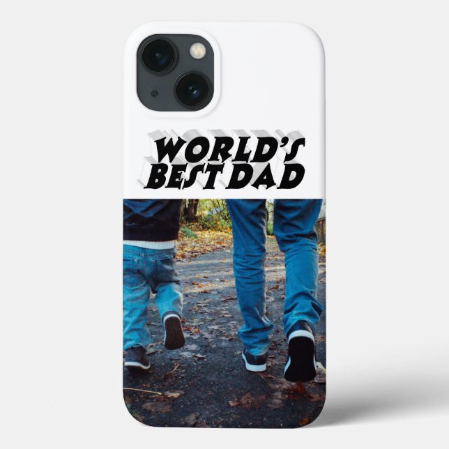 Best Dad photo black 3d text Case-Mate iPhone Case (Back)