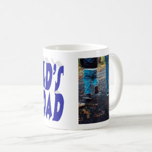 Best Dad photo blue 3d text Coffee Mug