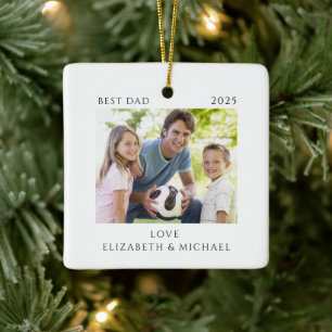 Best Dad Photo Ceramic Ornament
