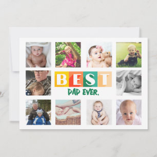 BEST DAD Photo Collage Custom Personalized Cute Holiday Card