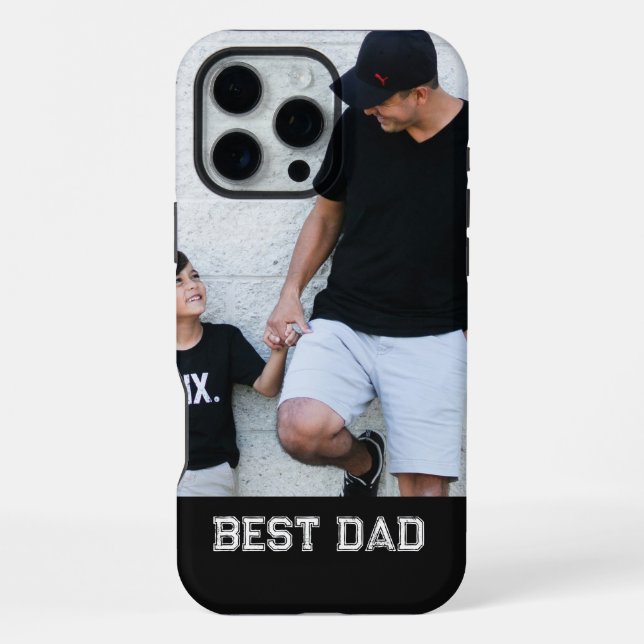'Best Dad' Photo Customizable Father's Day  iPhone Case (Back)