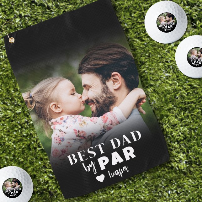 Best Dad Photo Golf Towel (Best Dad By Par Photo Golf Towel)
