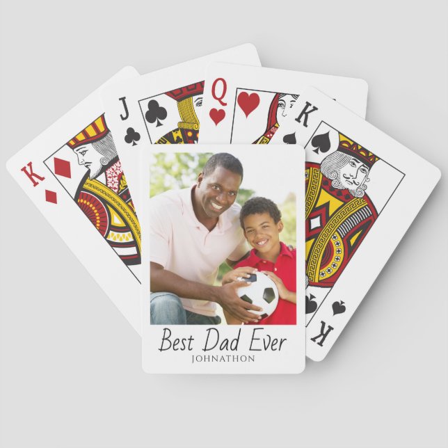 Best Dad Photo Personalized  Playing Cards (Back)