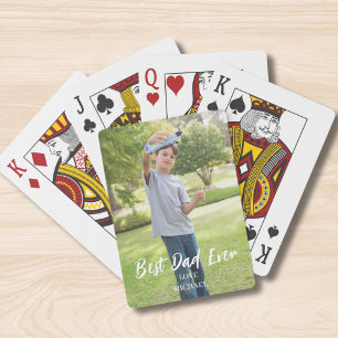 Best Dad Photo Personalized Playing Cards