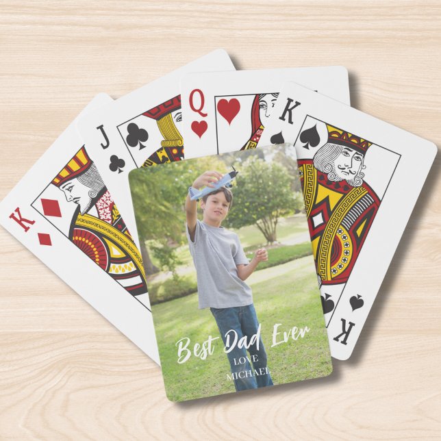 Best Dad Photo Personalized Playing Cards (Creator Uploaded)
