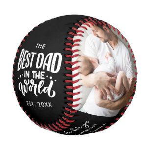 Best Dad Photos Fathers Day Keepsake Custom Baseball