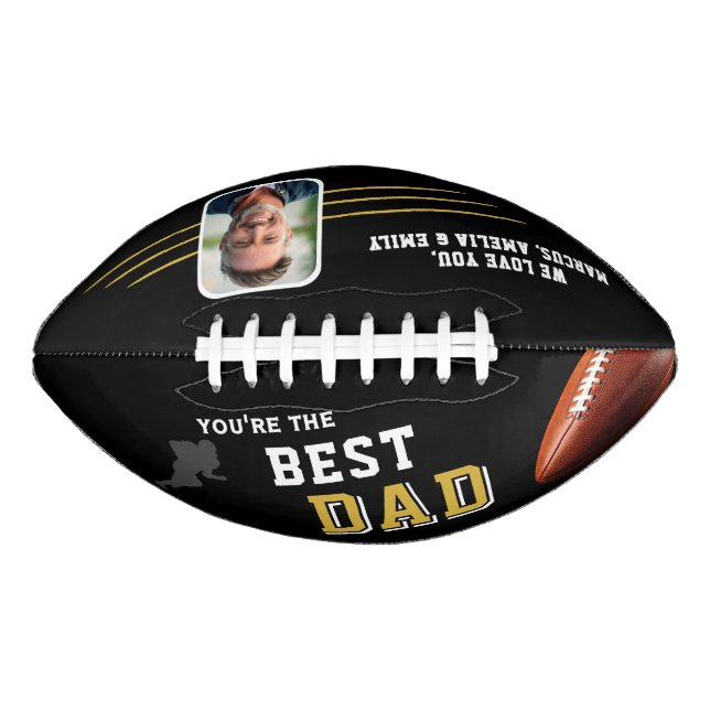Best Dad Player Silhouette Father Keepsake Photo Football (Front)