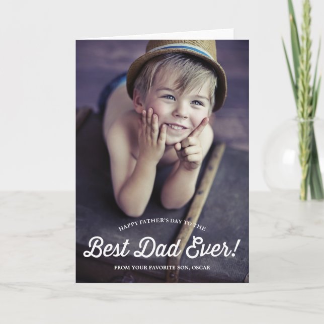 Best Dad | Retro Calligraphy Father's Day Card (Front)