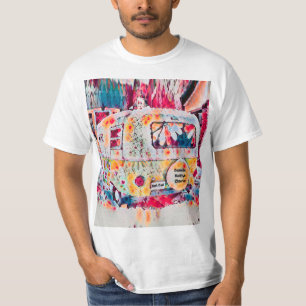 Best Dad Retro Camper Hippie Design Father's Day T-Shirt