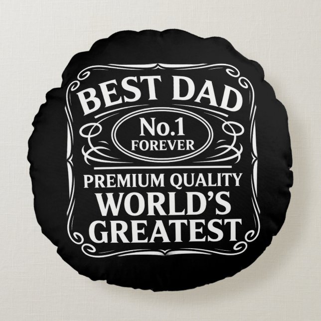Best Dad Round Pillow (Front)