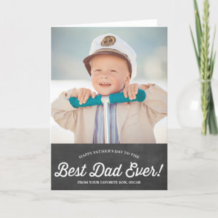 Best Dad Script   Chalkboard Father's Day Card