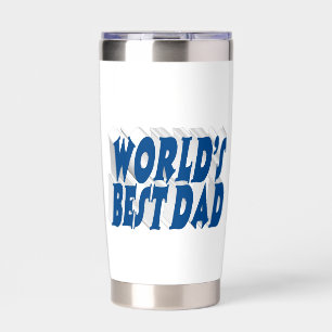 Best Dad sea blue 3d text Insulated Tumbler