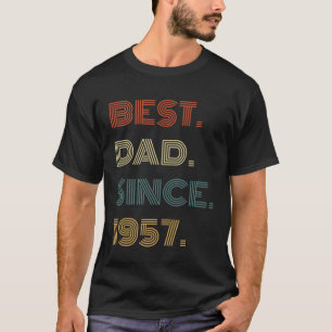 Best Dad Since 1957 Clothes  for Him Men Retro Vin T-Shirt