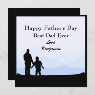 Best Dad & Son Silhouettes Name Father's Day Card