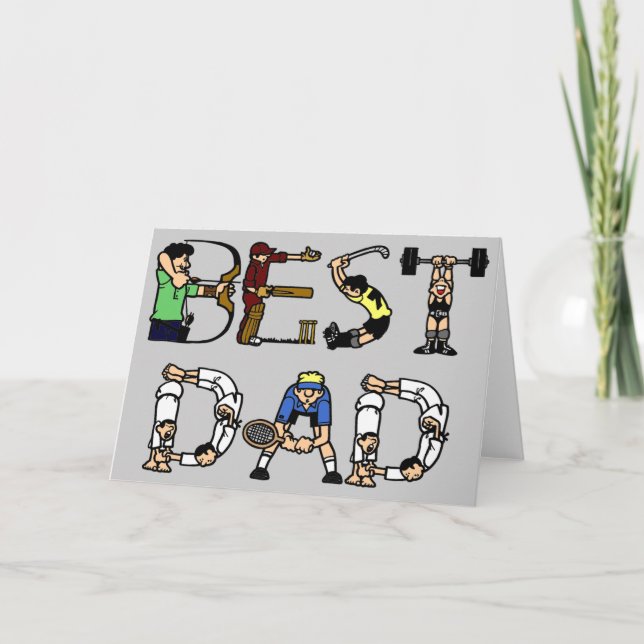 Best Dad Sports Fun Text Card (Front)