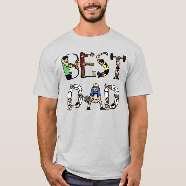 Best Dad Sports Fun Text T-Shirt (Front)