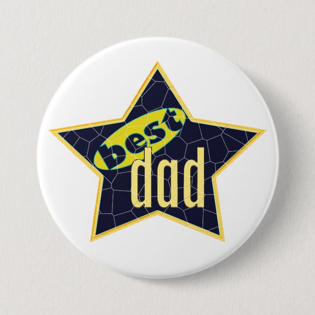 Best Dad Star 2 3 Inch Round Button (Front)