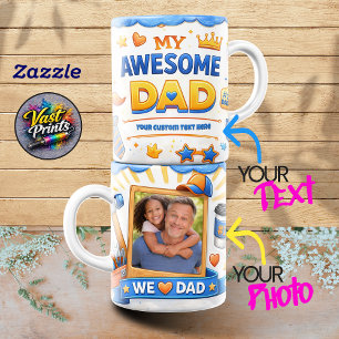 Best Dad Star Custom Text & Photo Mug