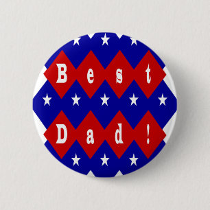 Best Dad Stars and Diamonds 2 Inch Round Button