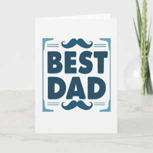 Best Dad Teal Moustache Card