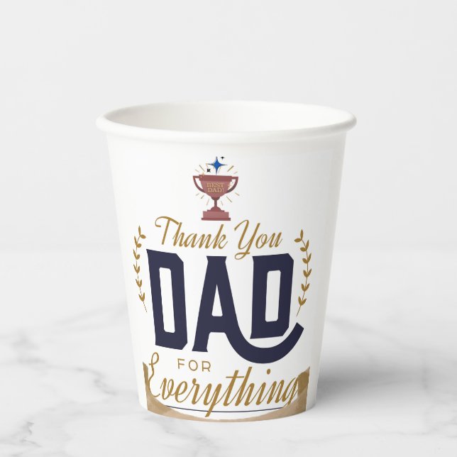 Best Dad – Thank You Design Paper Cups (Front)