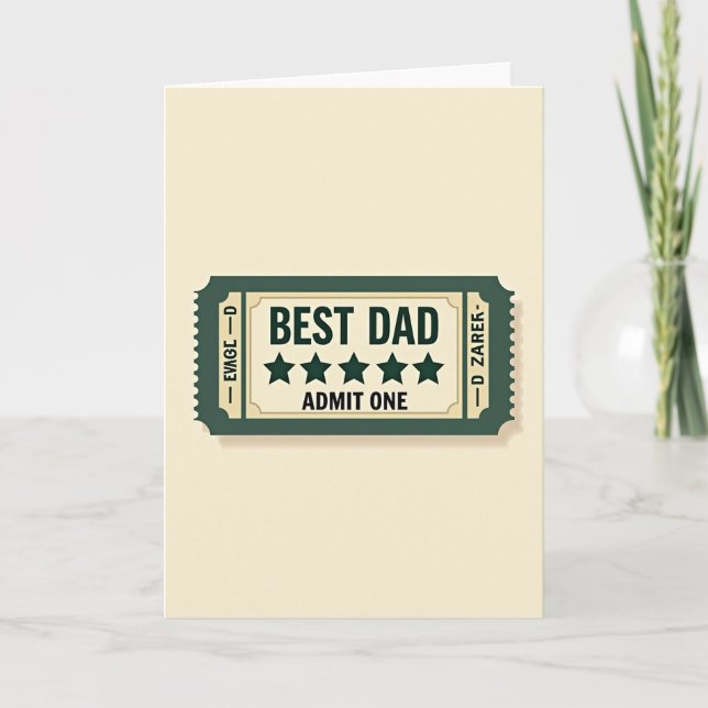 Best Dad Ticket Fathers Day Card (Front)
