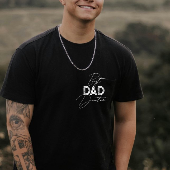 Best Dad Trendy Gift Personalised Name Fathers Day T-Shirt (Creator Uploaded)