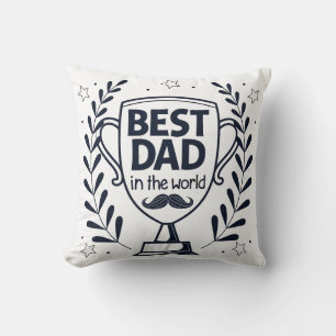 Best Dad Trophy Design – Father’s Day Gift Throw Pillow