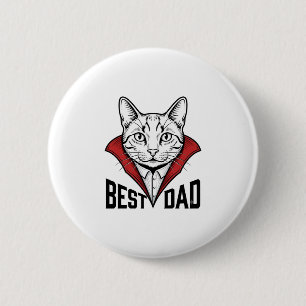 Best Dad Vampire Cat Vintage Engraving Design_1 2 Inch Round Button