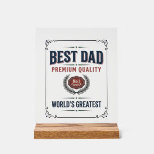 Best Dad Vintage Engraving T-Shirt Design_1 Acrylic Sign