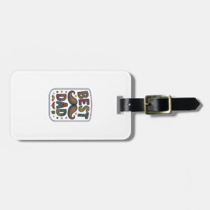 Best Dad Vintage Moustache Vector Father Design_1 Luggage Tag
