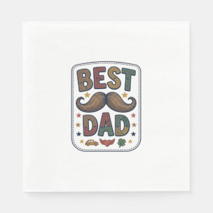 Best Dad Vintage Moustache Vector Father Design_1 Napkin