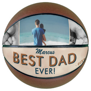 Best Dad Watercolor Father`s 3 Day Photo Collage  Basketball