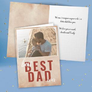 Best Dad Watercolor Father`s Day Photo Card