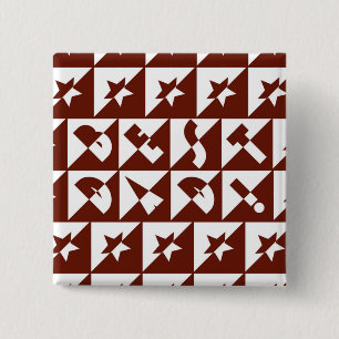 Best Dad Wild Text in Red 2 Inch Square Button
