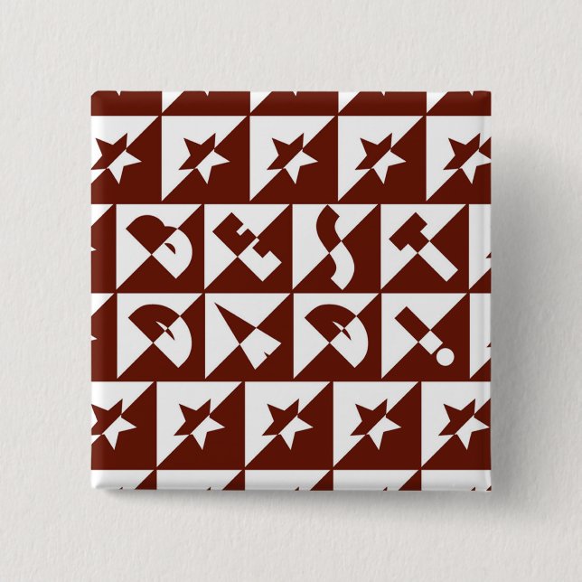 Best Dad Wild Text in Red 2 Inch Square Button (Front)