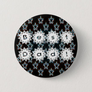 Best Dad with Neon Stars 2 Inch Round Button
