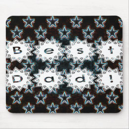 Best Dad with Neon Stars Mouse Pad
